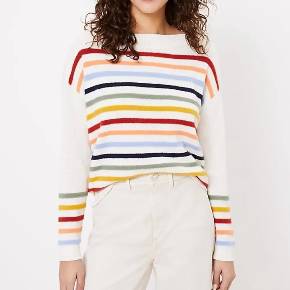 Loft Fuzzy Striped Sweater Women’s Size XS - Picture 9 of 9
